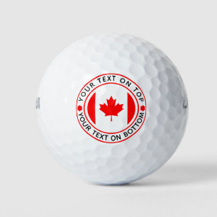 Canada Day Canadian Flag Custom Text Golf Balls