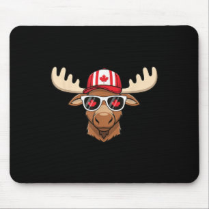 Canada Day Canadian Flag Maple Leaf Moose Sungles Mouse Pad