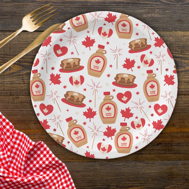 Canada Day Canadian Maple Syrup Paper Plate (Creator Uploaded)