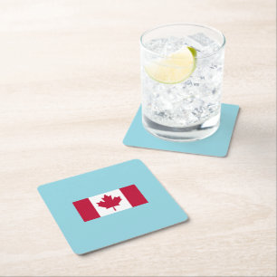Canada Day Celebration Square Paper Coaster
