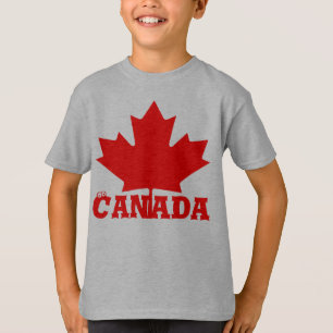Canada Day cute fun custom red maple leaf shirt