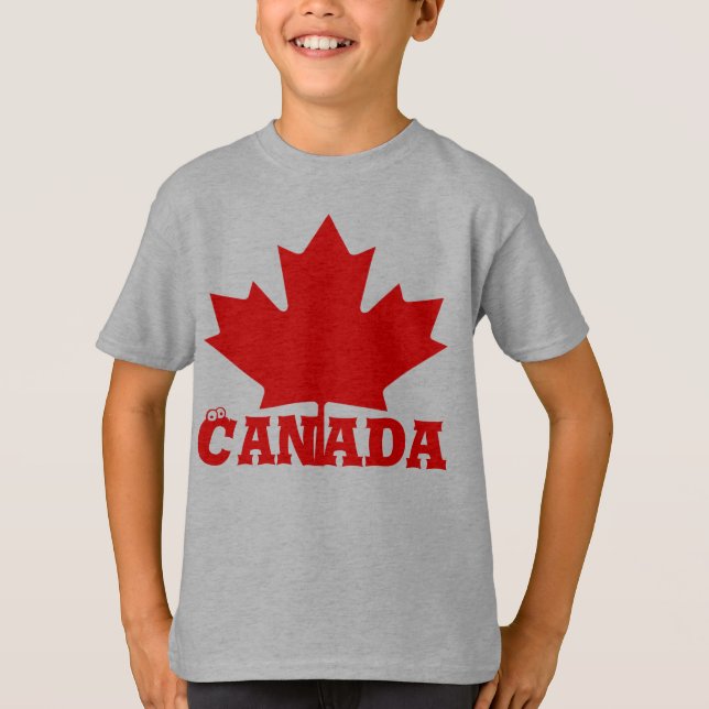 Canada Day cute fun custom red maple leaf shirt (Front)
