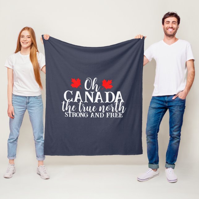 Canada Day Family Matching T-Shirt Fleece Blanket (In Situ)