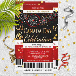 Canada Day Fireworks Party Invitations
