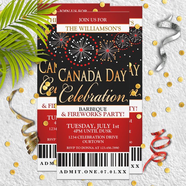 Canada Day Fireworks Party Invitations (Creator Uploaded)