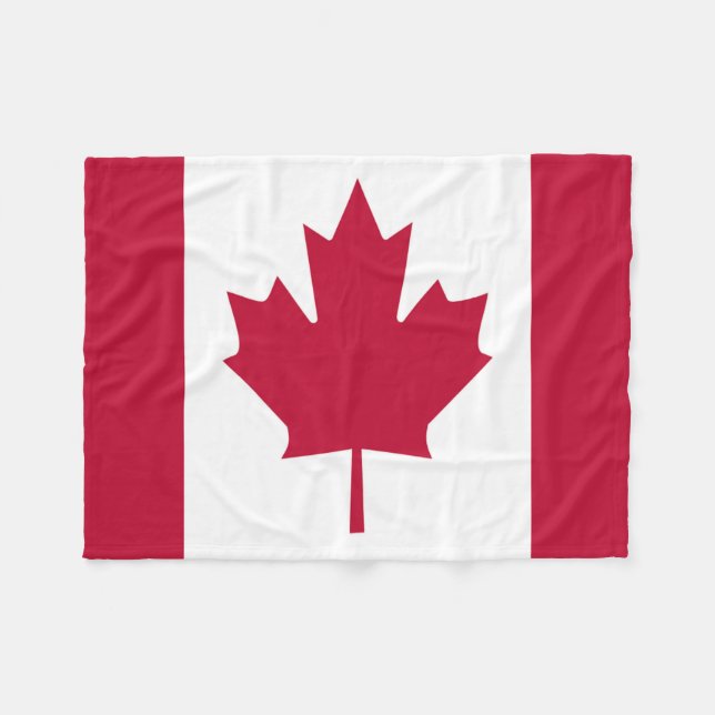 Canada Day flag Throw Fleece Blanket (Front (Horizontal))