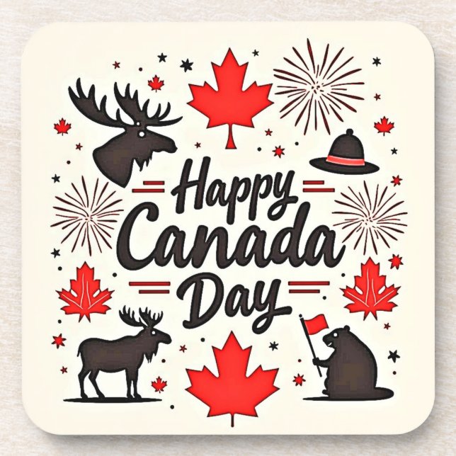 Canada Day Fun Vibes Coaster (Front)