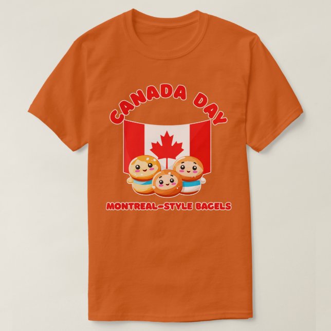 Canada Day Funny Kawaii MontrealStyle Bagels T-Shirt (Design Front)