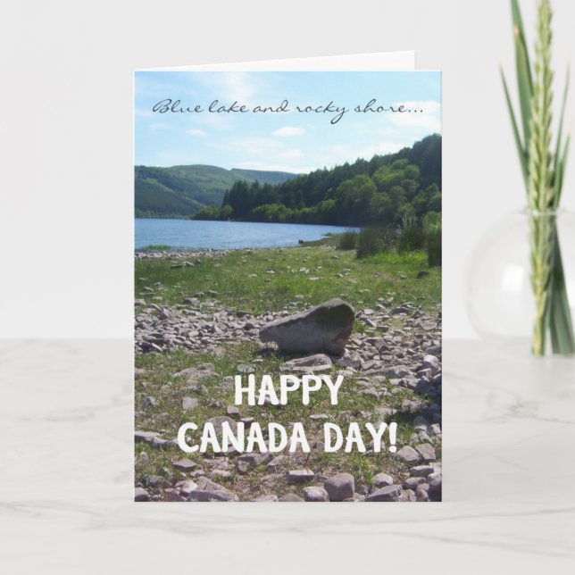 Canada Day Greeting Card, Blue Lake Card (Front)