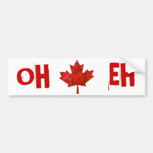 Canada Day Grungy Urban Maple Leaf Bumper Sticker