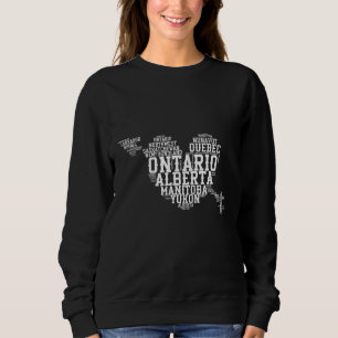 Canada Day Heart Shape Canadian Provinces Sweatshirt