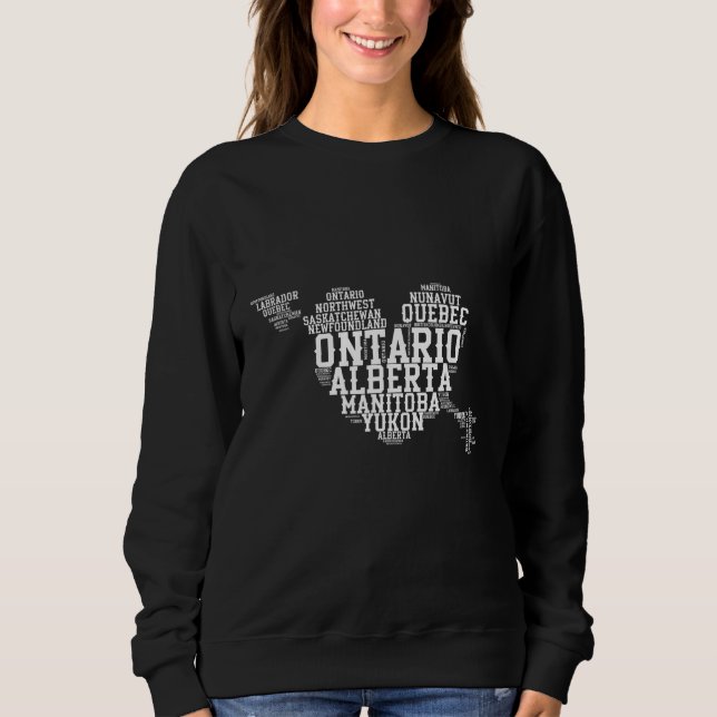 Canada Day Heart Shape Canadian Provinces Sweatshirt (Front)