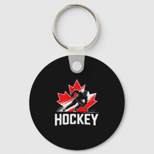 Canada day hockey patriotic maple leaf canadian key ring