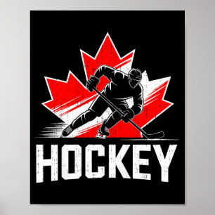 Canada day hockey patriotic maple leaf canadian poster