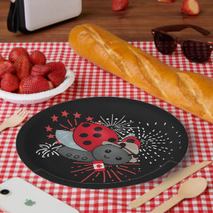 Canada Day Ladybug T-Shirt Paper Plate