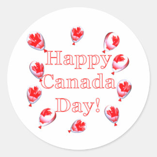 Canada Day Maple Leaf Balloons Classic Round Sticker