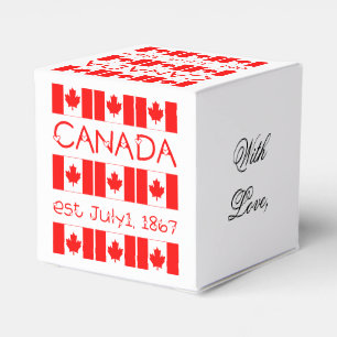 Canada Day Maple Leaf Canadian Flag Typography Favour Box