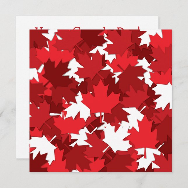 Canada Day Maple Leaf Invitation (Front/Back)