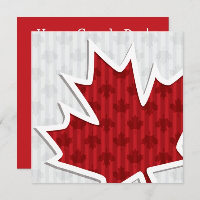Canada Day Maple Leaf Invitation (Front/Back)