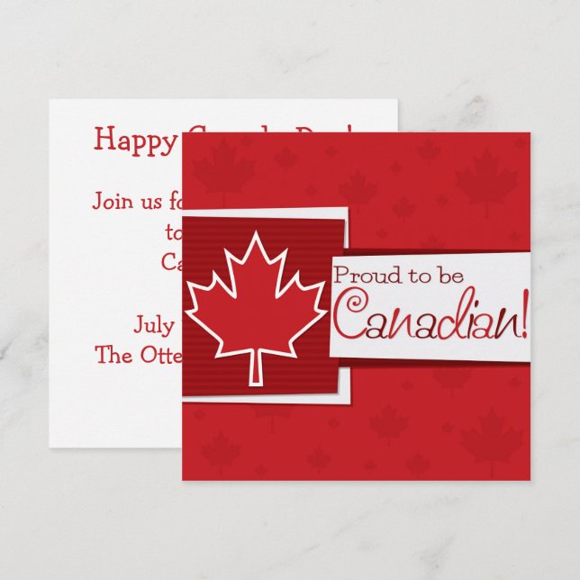 Canada Day Maple Leaf Invitation (Front/Back)