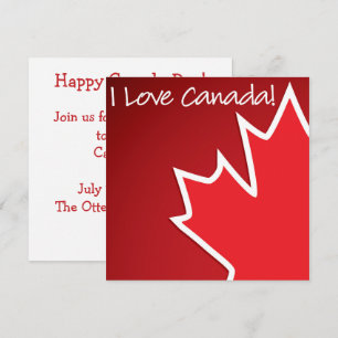 Canada Day Maple Leaf Invitation