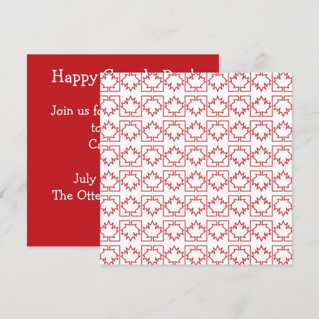 Canada Day Maple Leaf Invitation (Front/Back)
