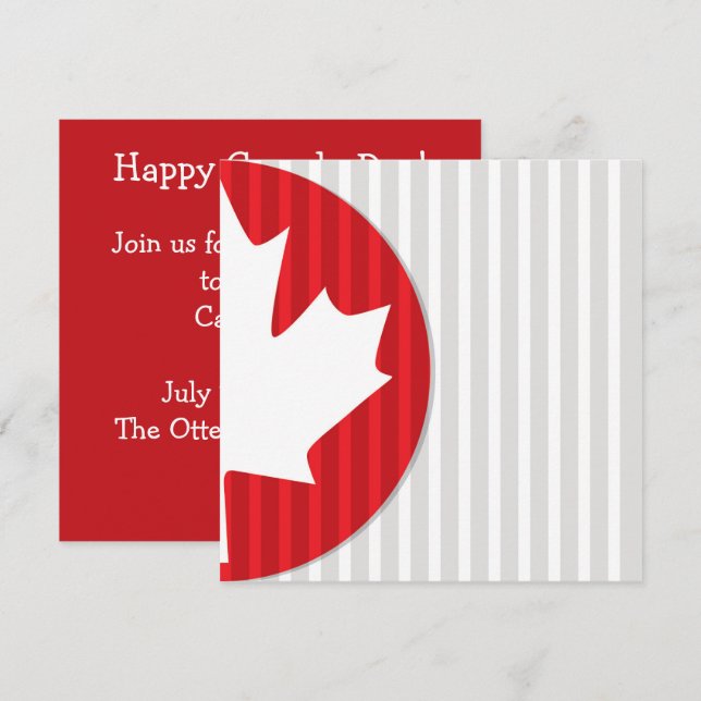 Canada Day Maple Leaf Invitation (Front/Back)