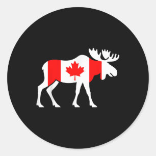 Canada Day Maple Leaf Kids Youth Toddler Boy Girl Classic Round Sticker
