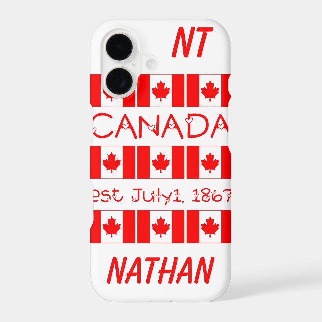 Canada Day Maple Leaf Monogram Name Initials (Back)
