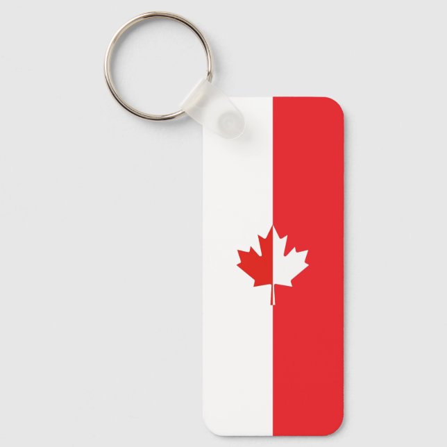 Canada Day Maple Leaf Red & White Key Ring (Front)