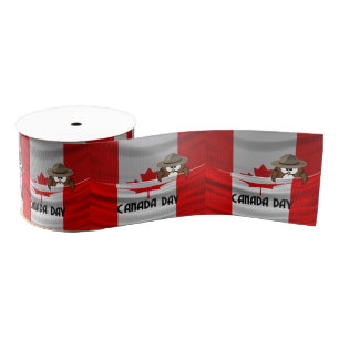 Canada Day owl Grosgrain Ribbon