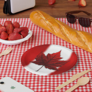 Canada Day Plates Canada Flag Leaf Paper Plates