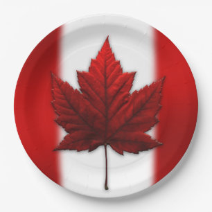 Canada Day Plates Canada Flag Leaf Paper Plates