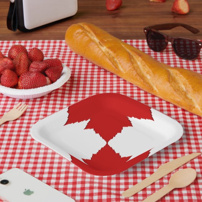 Canada Day Plates Canada Maple Leaf Paper Plates (Picnic)