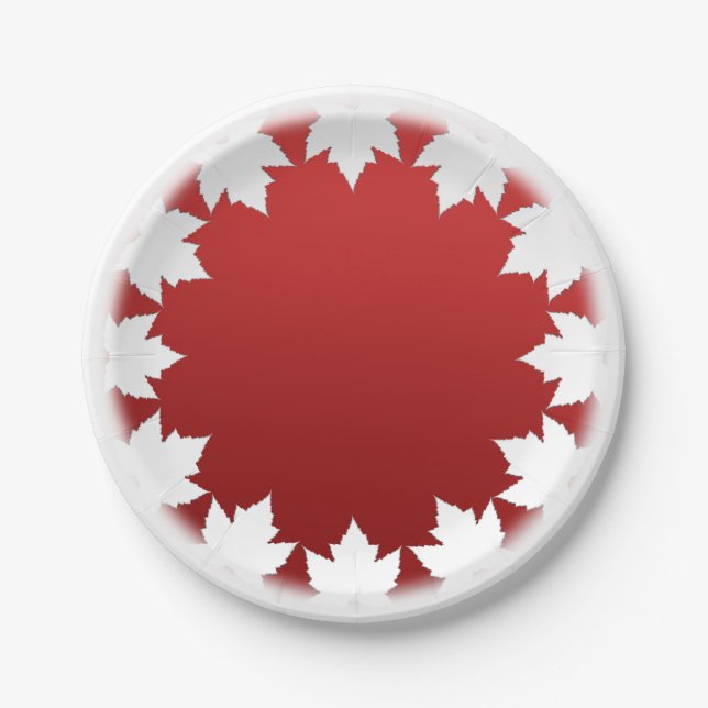 Canada Day Plates Canada Maple Leaf Paper Plates (Front)