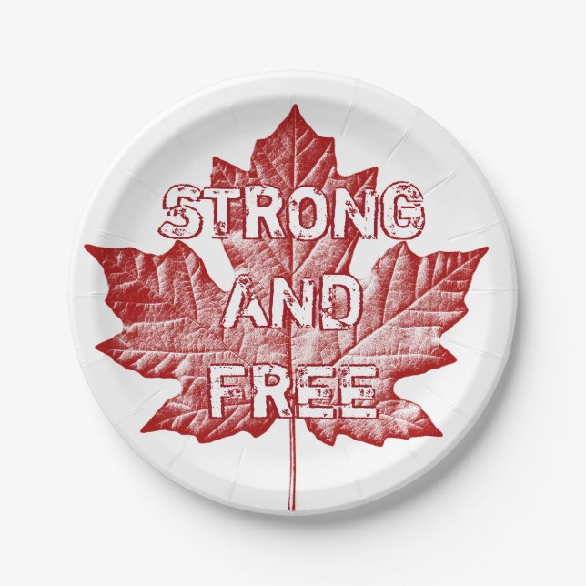 Canada Day Plates Canada Maple Leaf Paper Plates (Front)