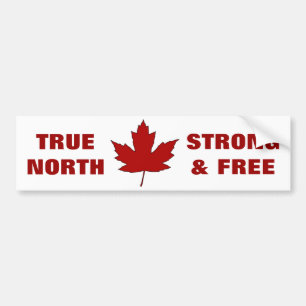 Canada Day Red Maple Leaf Anthem Bumper Sticker