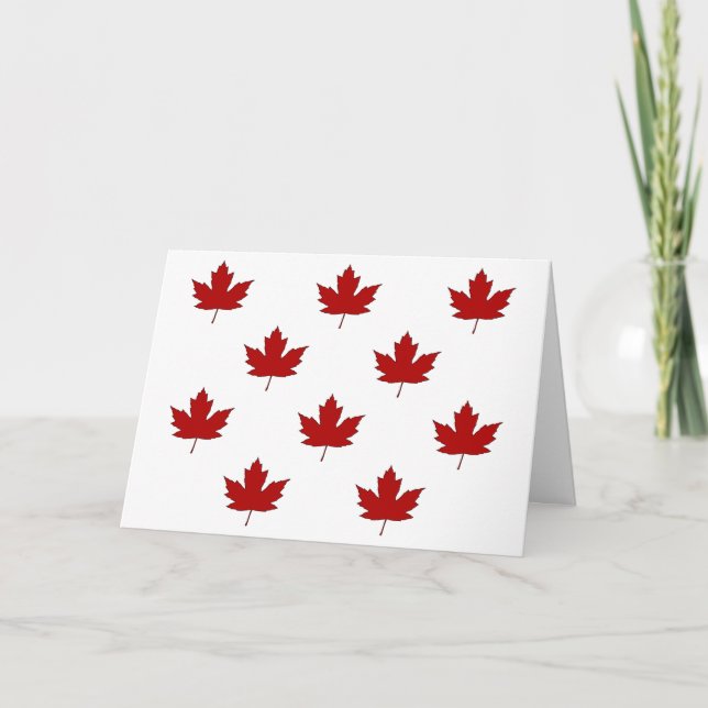 Canada Day Red Maple Leaf Pattern Greeting Card (Front)
