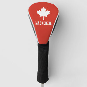 Canada Day Red White Canadian Flag Maple Leaf Name Golf Head Cover