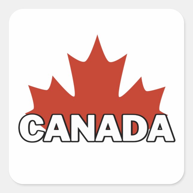 canada day square sticker (Front)