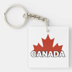 canada day square sticker button key ring