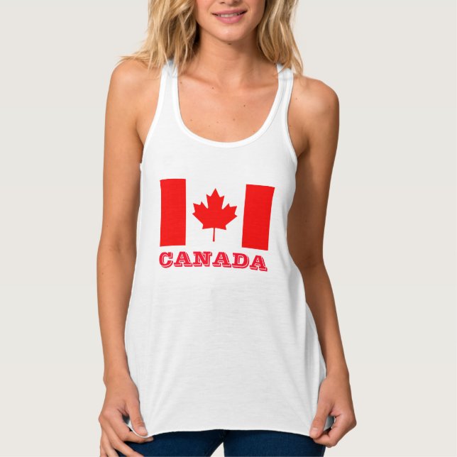 Canada Day tanktops with Canadian maple leaf flag Singlet (Front)