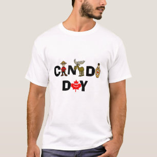 Canada Day Text With Graphics T-Shirt