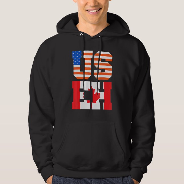 Canada Day Usa Canadian Citizen America Flag Canad Hoodie (Front)