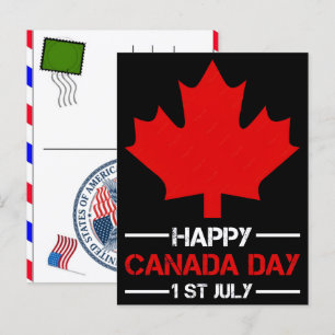 Canada Day & USA Independence Day 2026 Celebration Holiday Postcard