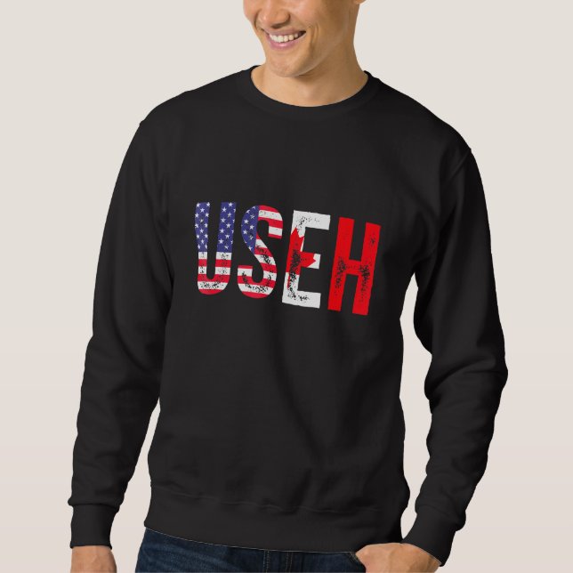 Canada Day Useh Canadian Us Canada Flag Maple Leaf Sweatshirt (Front)