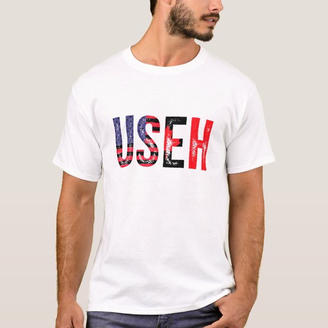 Canada Day Useh Canadian Us Canada Flag Maple Leaf T-Shirt (Front)