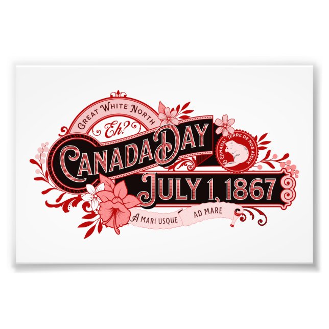 Canada Day Vintage Signage Photo Print (Front)
