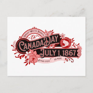 Canada Day Vintage Signage Postcard