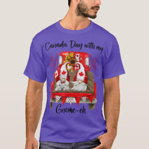 Canada Day With My Gnome Canadian Sunflower Funny T-Shirt